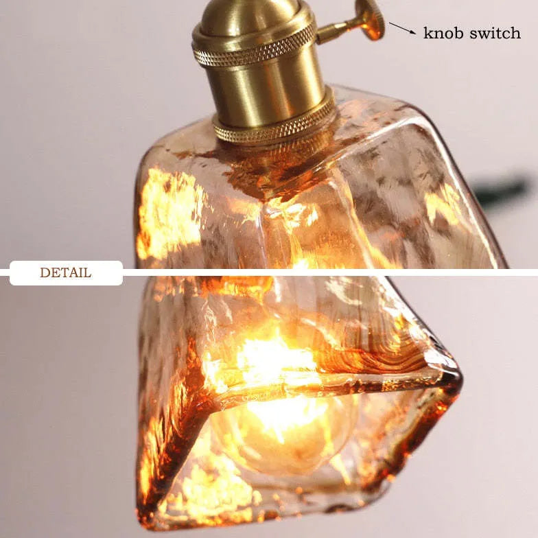 Pendelleuchte Küche einzeln nordisch schlicht amberfarbenes Glas - Clowas.de