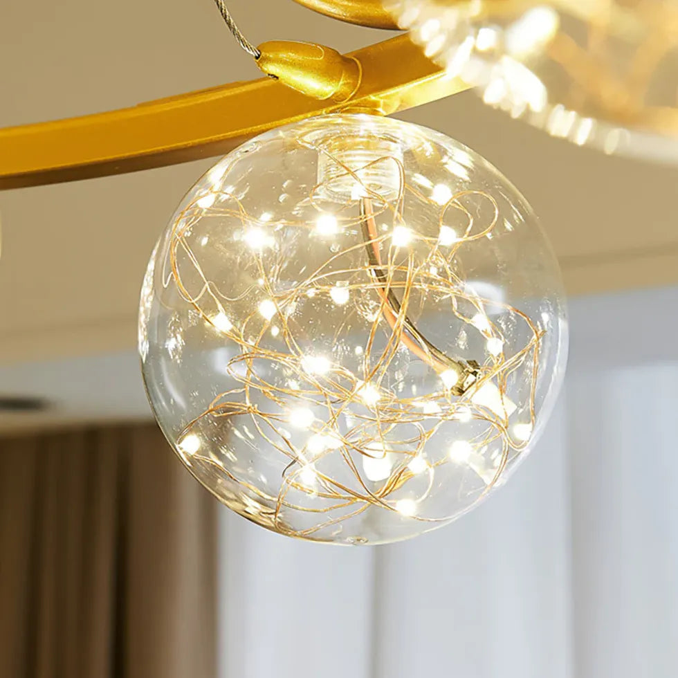 Pendelleuchte Kugel Glas Gold moderne leichte Krone - Clowas.de