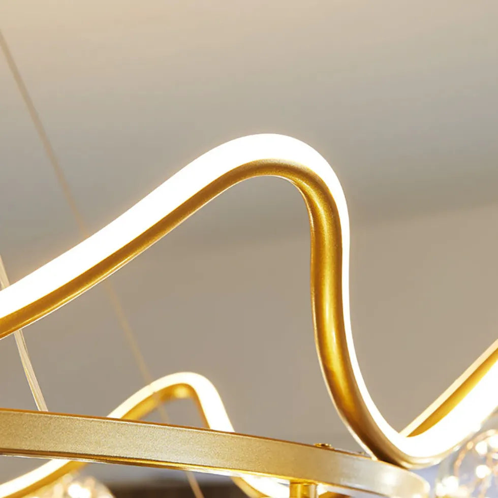 Pendelleuchte Kugel Glas Gold moderne leichte Krone - Clowas.de