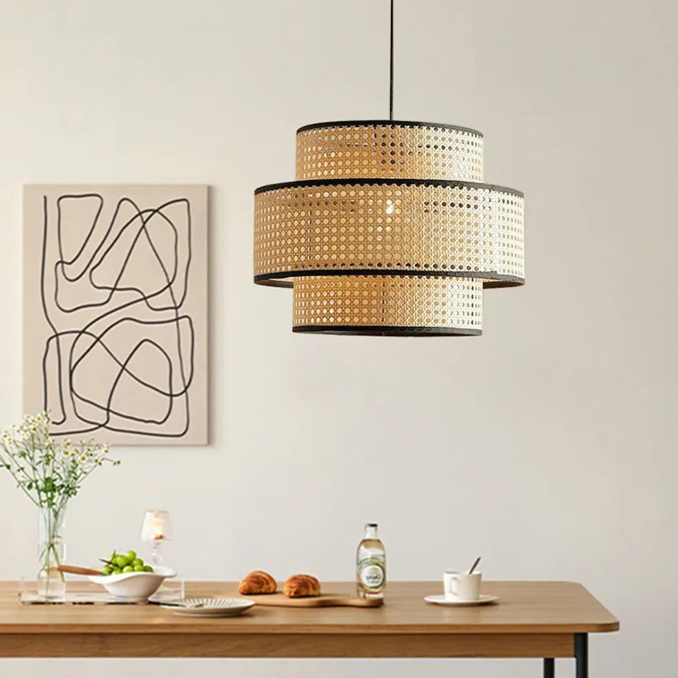 Pendelleuchte Landhaus Vintage mit schlichtem Rattan Design - Clowas.de