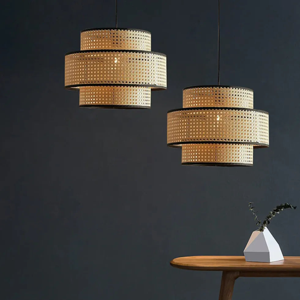 Pendelleuchte Landhaus Vintage mit schlichtem Rattan Design - Clowas.de