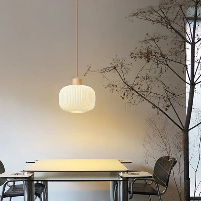 Pendelleuchte langes Kabel japanischer Retro Massivholz Design - Clowas.de