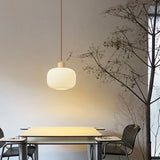 Pendelleuchte langes Kabel japanischer Retro Massivholz Design - Clowas.de