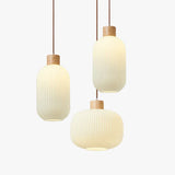 Pendelleuchte langes Kabel japanischer Retro Massivholz Design - Clowas.de
