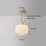 Pendelleuchte langes Kabel japanischer Retro Massivholz Design - Clowas.de