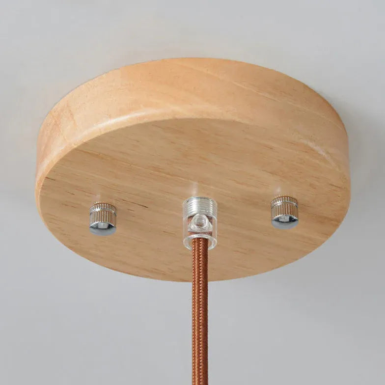 Pendelleuchte langes Kabel japanischer Retro Massivholz Design - Clowas.de