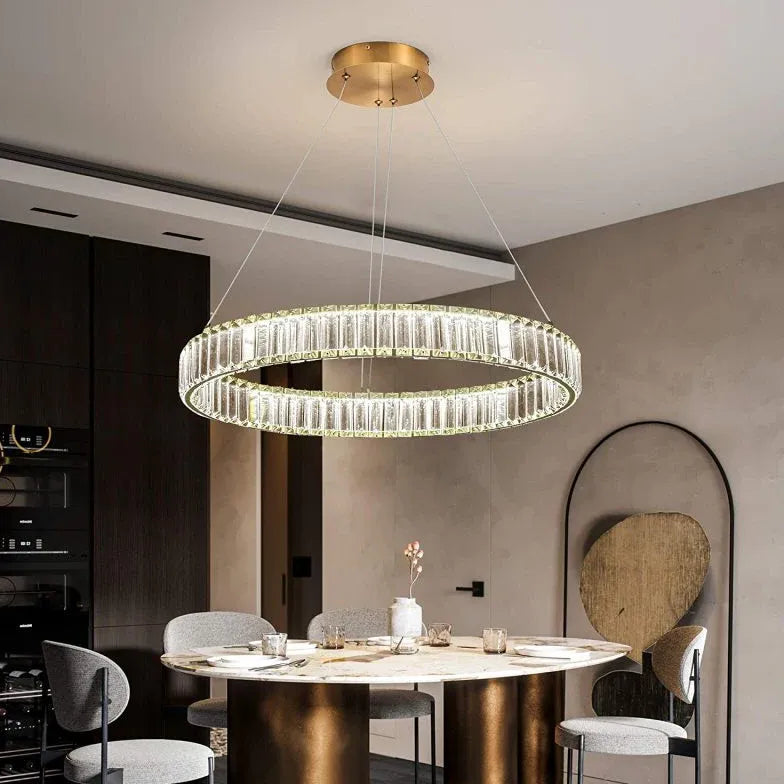 Pendelleuchte LED rund im kristallenen luxuriösen Stil - Clowas.de
