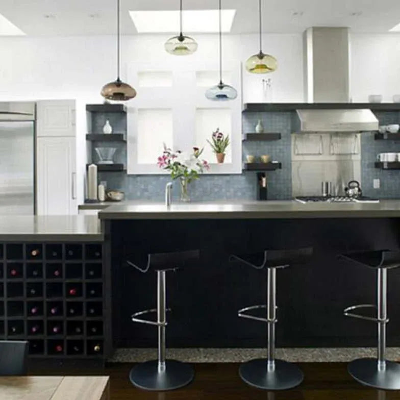 Pendelleuchte mehrfarbig Glas modernes Design Einzelkopf - Clowas.de