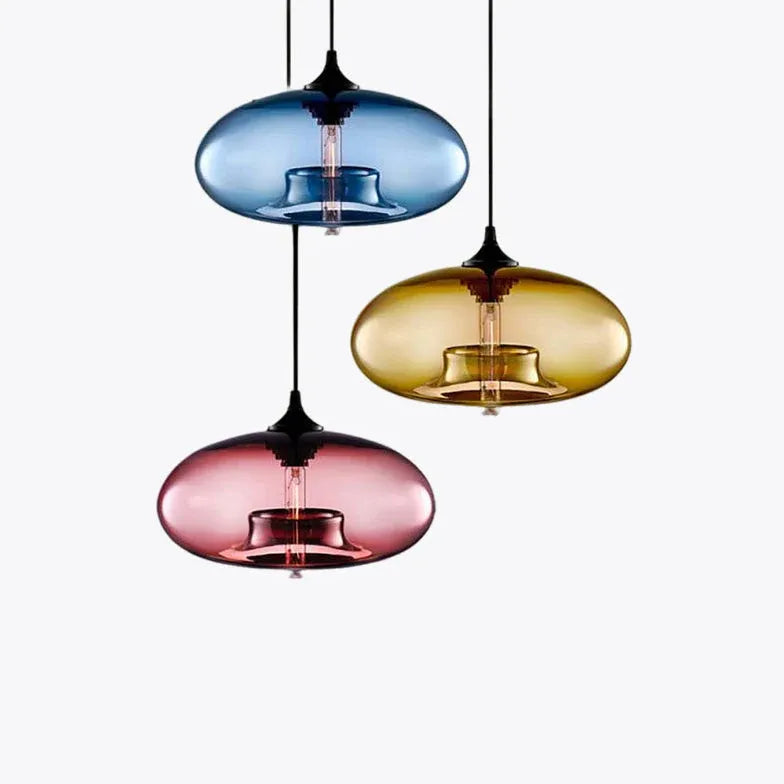 Pendelleuchte mehrfarbig Glas modernes Design Einzelkopf - Clowas.de