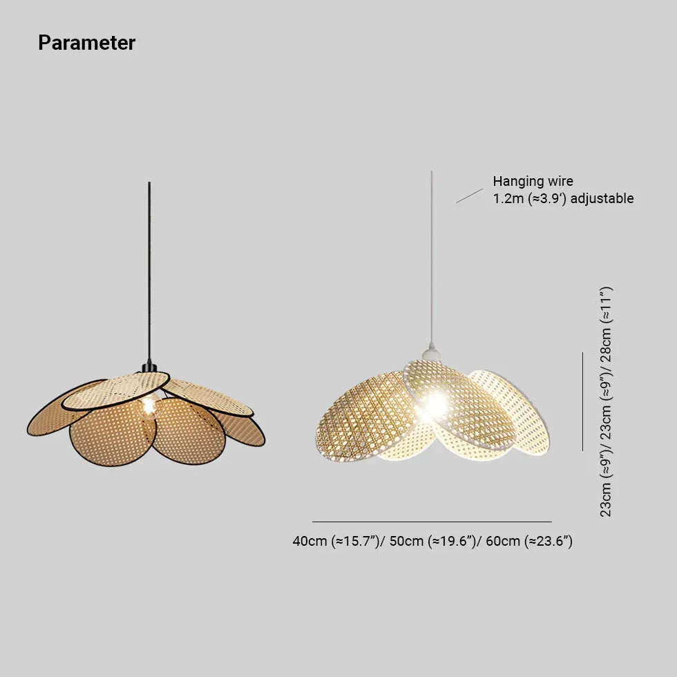 Pendelleuchte Rattan Bambus nordisch japanisch Retro Design - Clowas.de