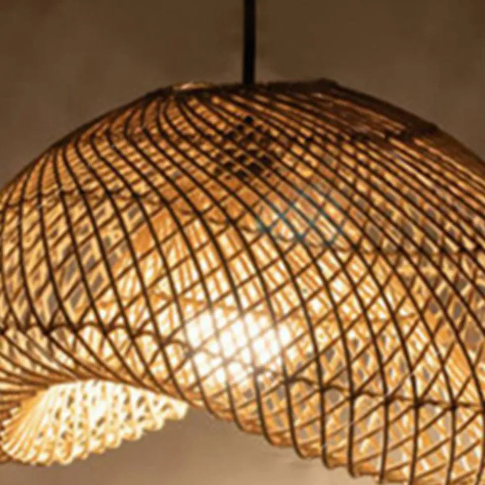 Pendelleuchte Rattan Bambus Retro Vintage Japan Style - Clowas.de