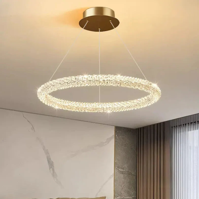 Pendelleuchte rund led im kristall minimalistischen Stil - Clowas.de