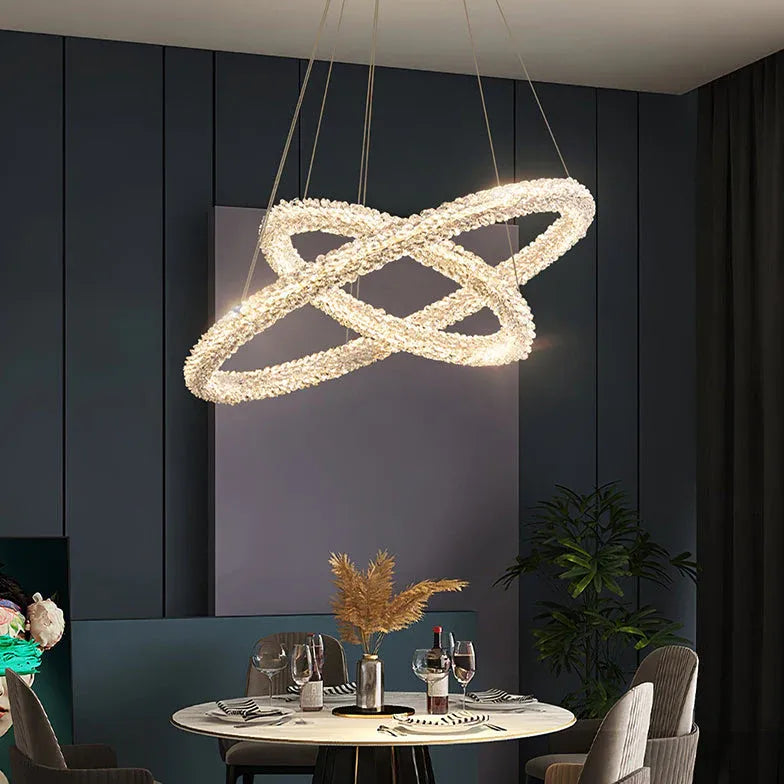 Pendelleuchte rund led im kristall minimalistischen Stil - Clowas.de