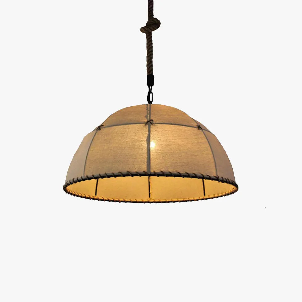 Pendelleuchte Stoff Beige Vintage Stoffdesign mit Seil - Clowas.de