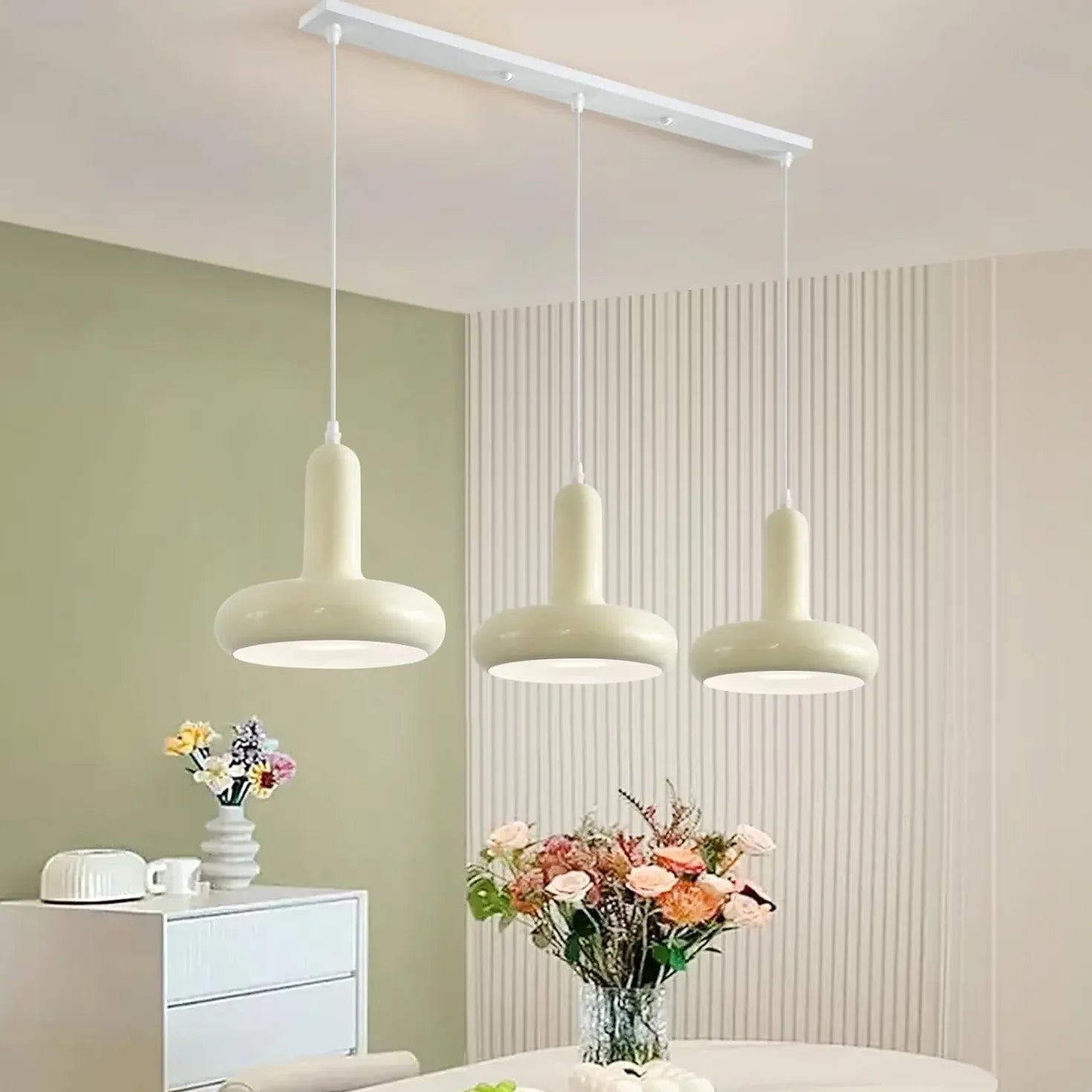 Pendelleuchte weiß rund für moderne einfache Esszimmer - Clowas.de