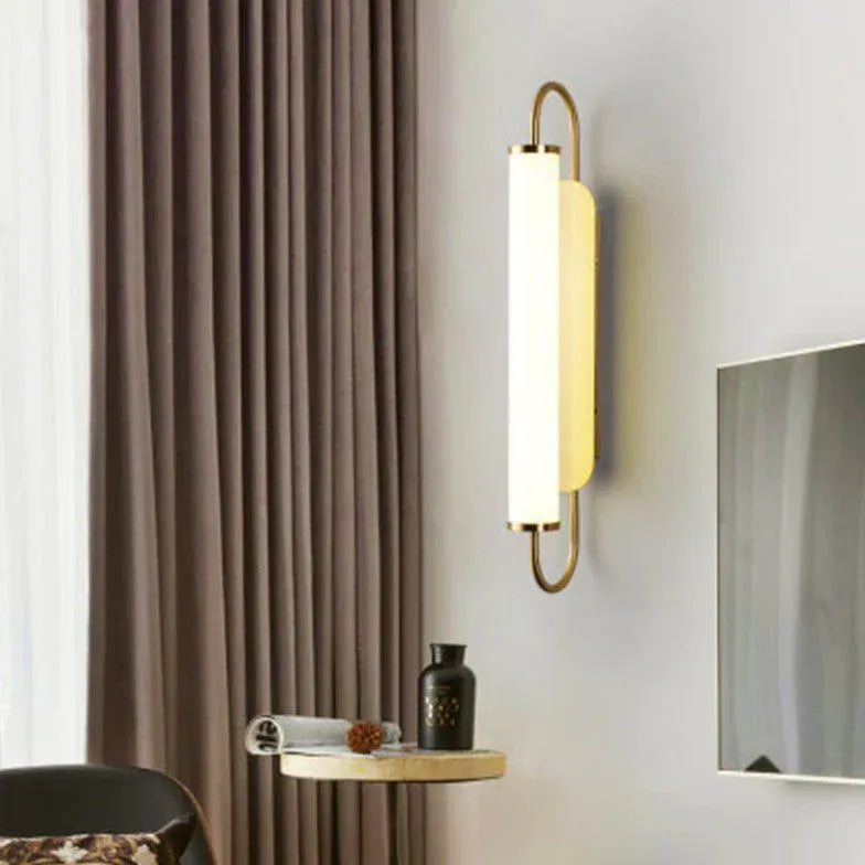 Tube Frosted lampshade Gold Wall Lights