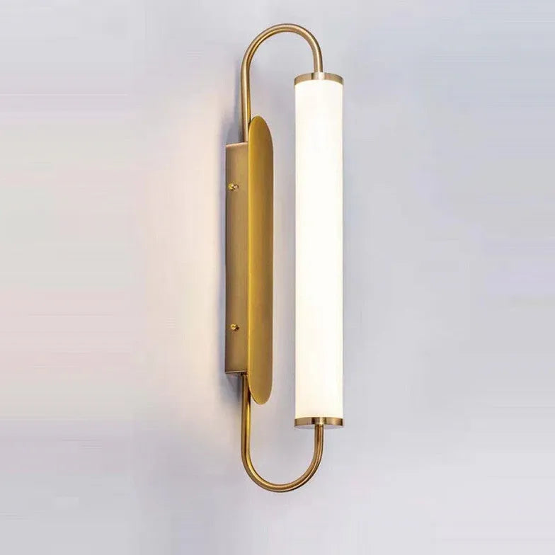 Tube Frosted lampshade Gold Wall Lights