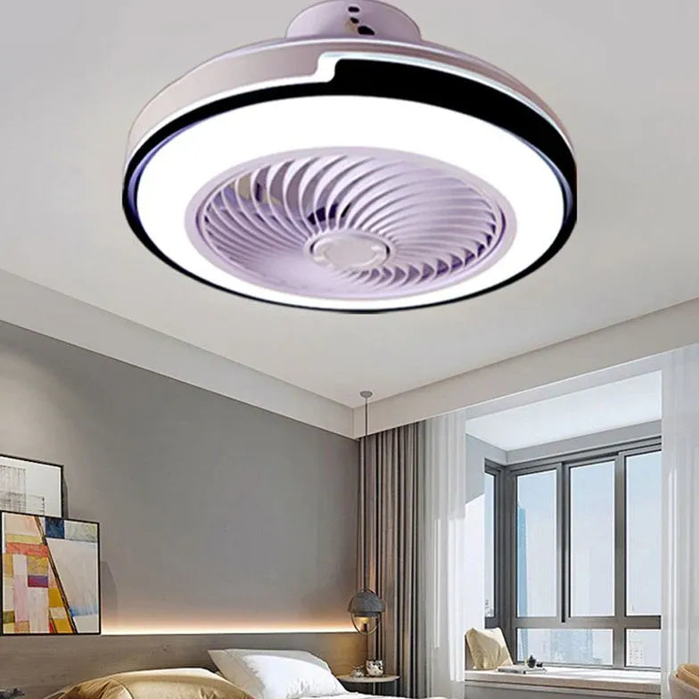 Dual-Tone Round Ceiling Fan with Light