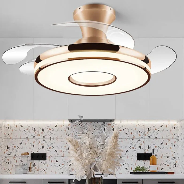 Transparent Ceiling Fan with Light Modern