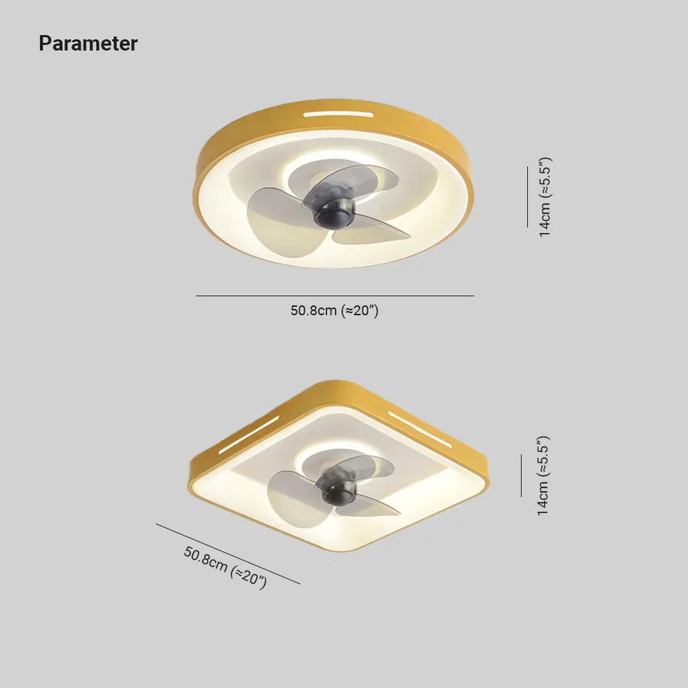 Square-Drei-Blatt-Deckenventilator mit Licht