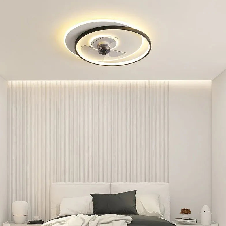 Double Ring Bedroom Ceiling Fan With Light