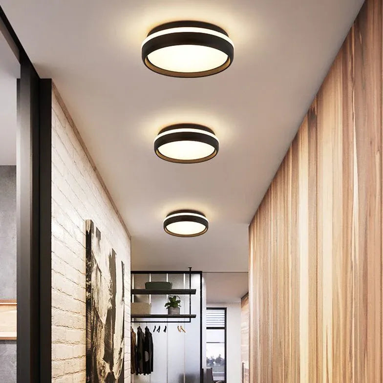 Round Dual-Tone Frame Ceiling Light for Hallway