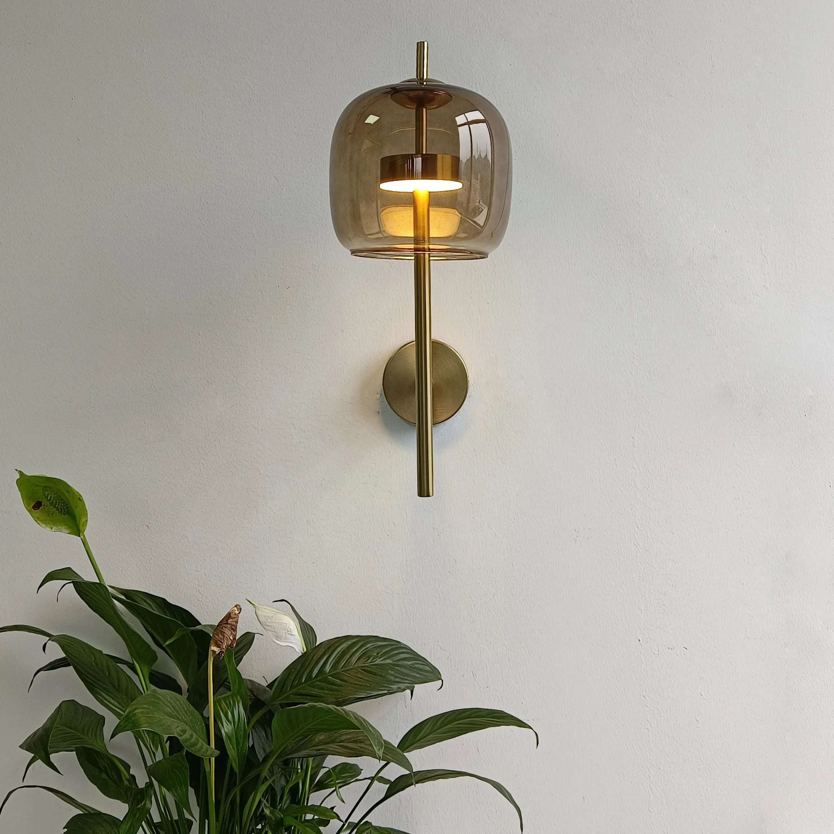 Brass Glass Wall Lights Indoor Modern