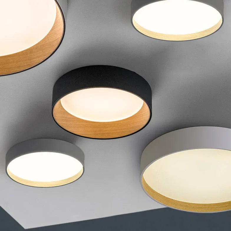 Gray Round Minimalist Modern Ceiling Light