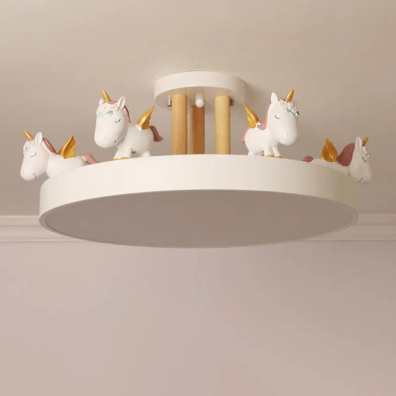 Carousel Horses Bedroom Flush Ceiling Lights