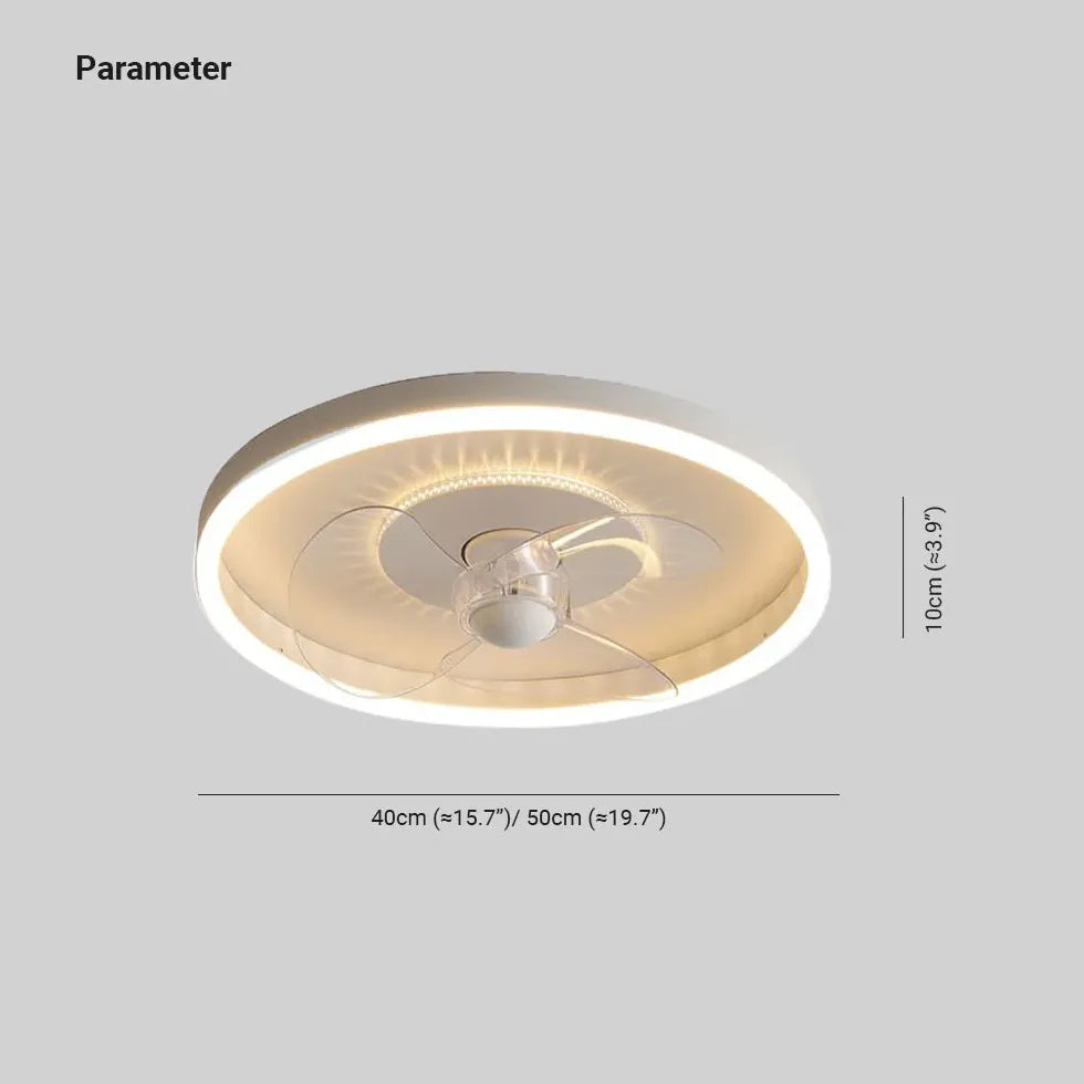 Weißer minimalistischer Deckenventilator mit Licht