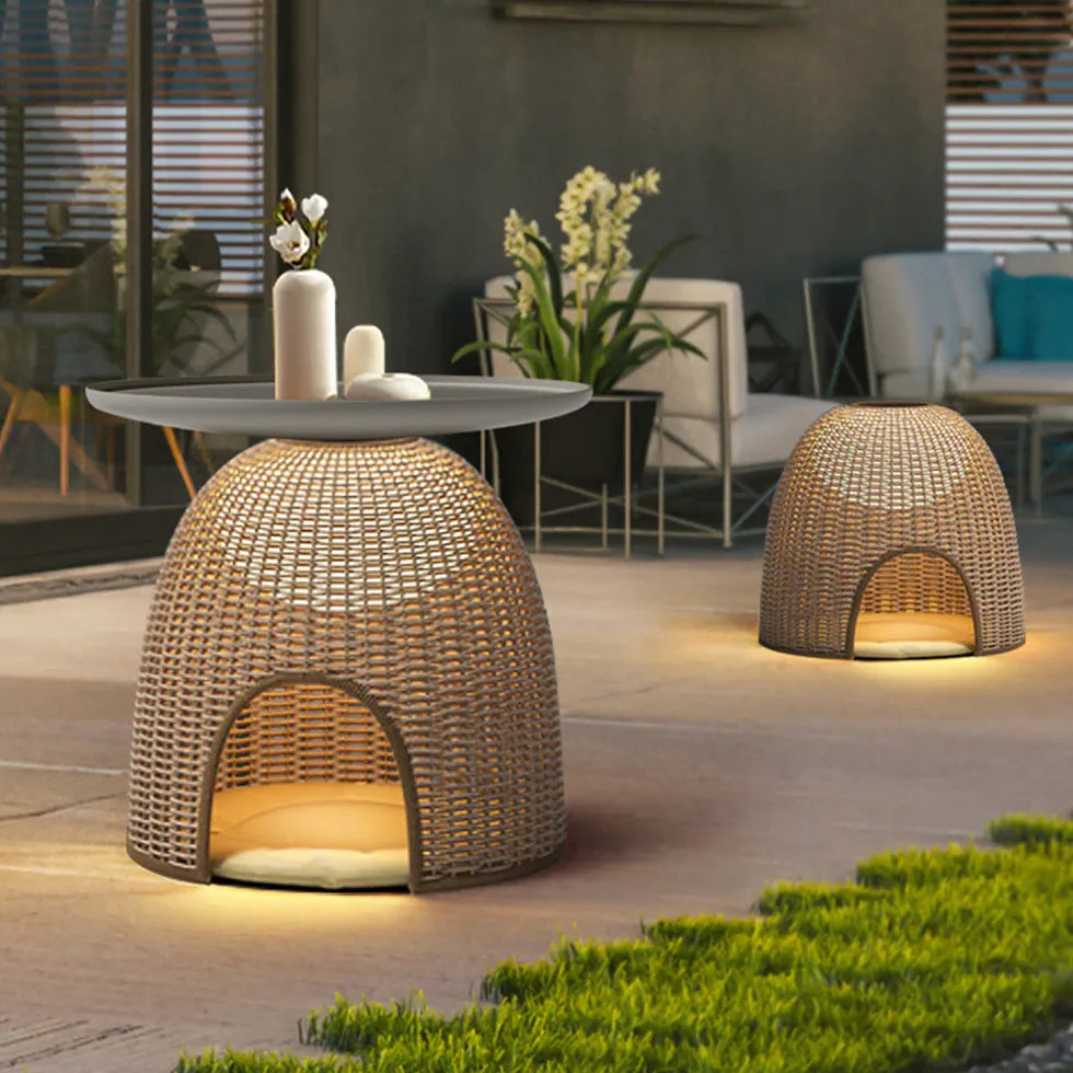 Rattanlampen moderne minimalistische Stehlampe für den Außenbereich - Clowas.de