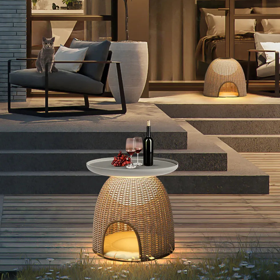 Rattanlampen moderne minimalistische Stehlampe für den Außenbereich - Clowas.de
