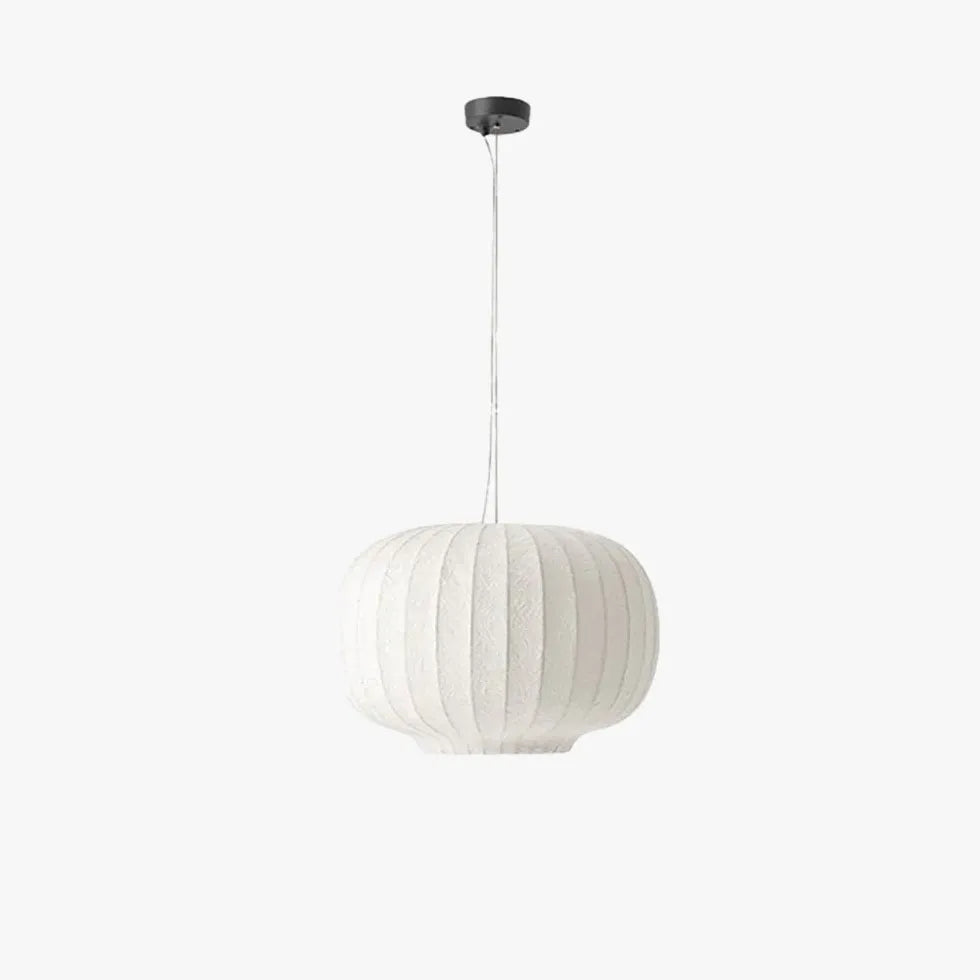 Pendelleuchte aus Stoff Nordisch Weißer Lampion Design