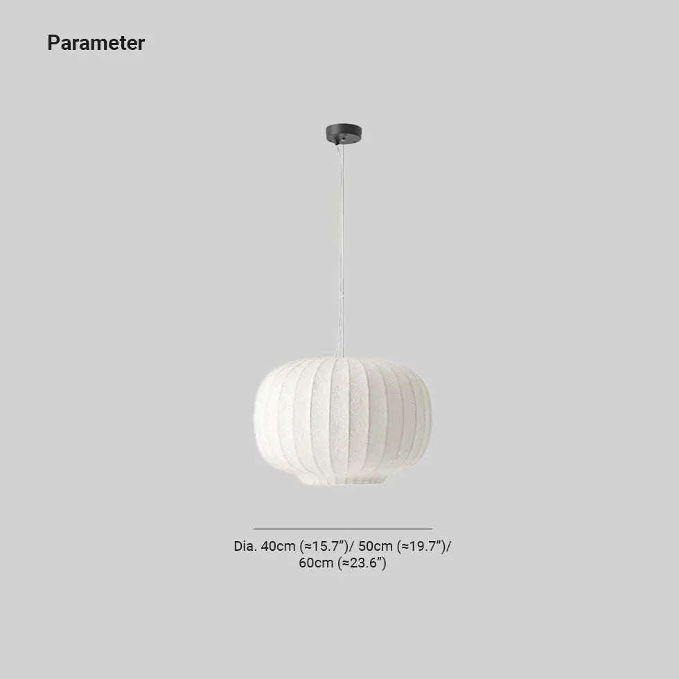 Pendelleuchte aus Stoff Nordisch Weißer Lampion Design