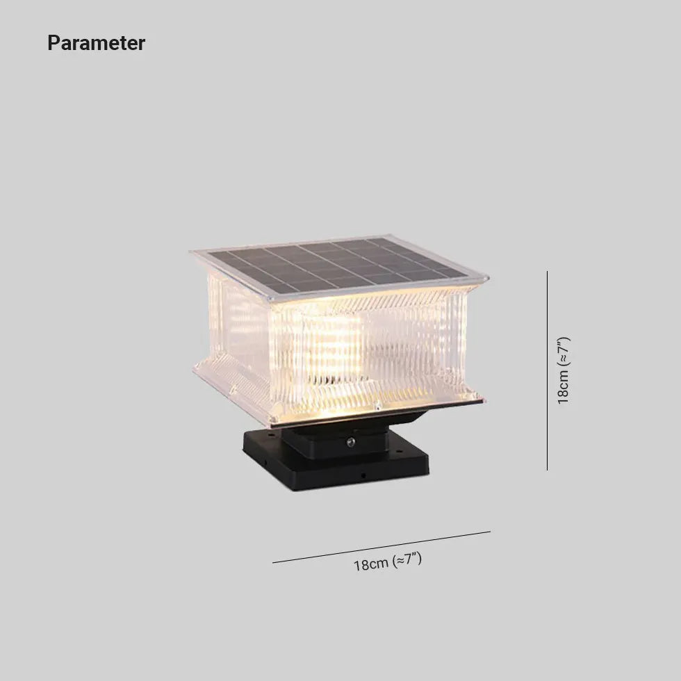 Rechteckige wasserdichte Solar -LED -Säulenleuchten im Freien