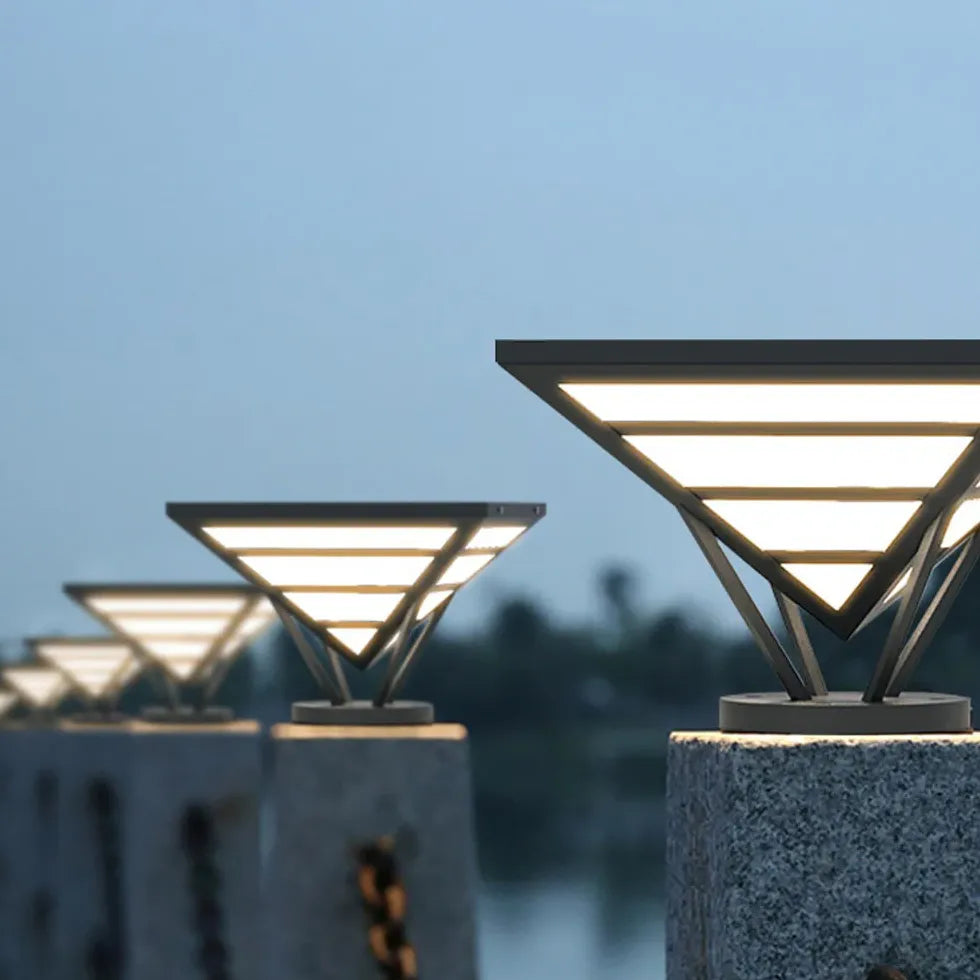 Pyramid Shape Led Outdoor Pillar Lights