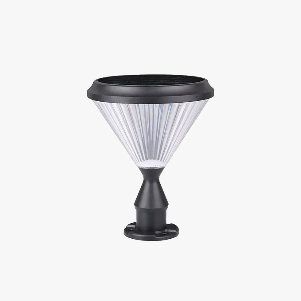 Cone Top Solar Outdoor Pillar Lights