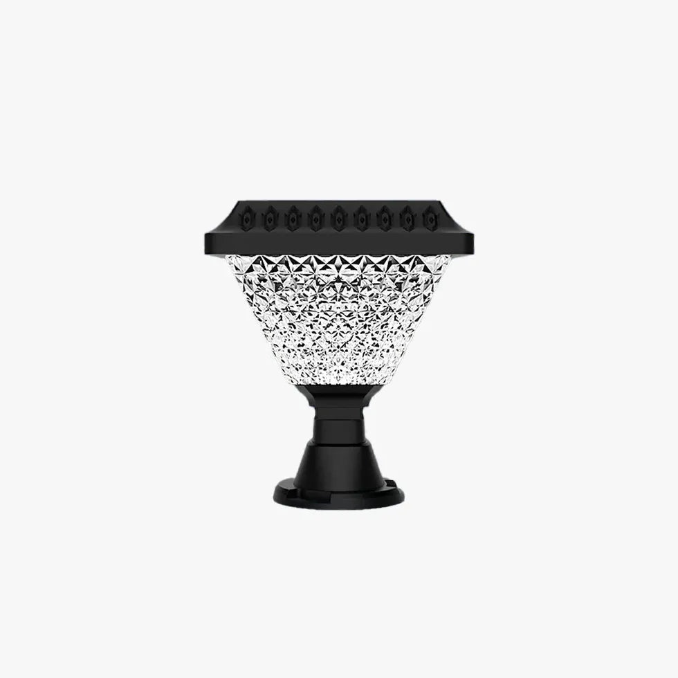 Diamond Faceted Solar Outdoor Pillar Lights