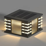 Square Black Solar Outdoor Pillar Lights