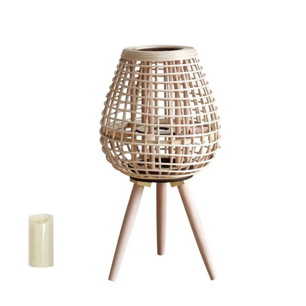 Handheld rattan candle holder outdoor floor lamp