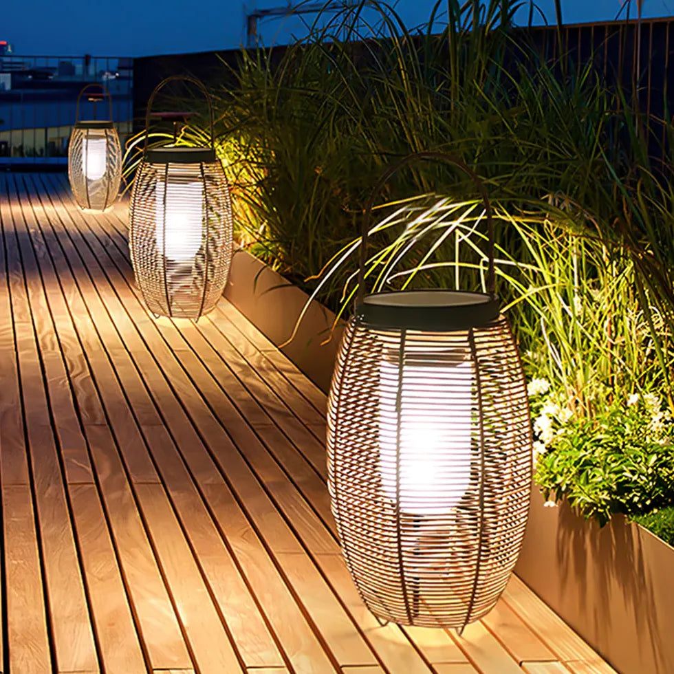 Dekoleuchten Terrasse stilvolle Rattanstuhl Stehlampe für Garten