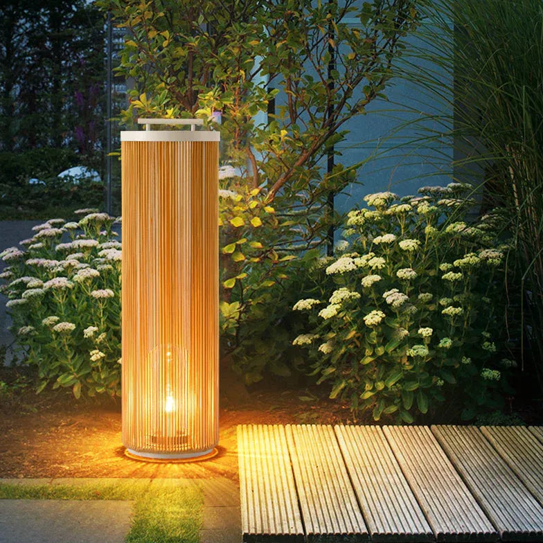 Outdoor Stehlampe Terrasse im modernen Bambusdesign