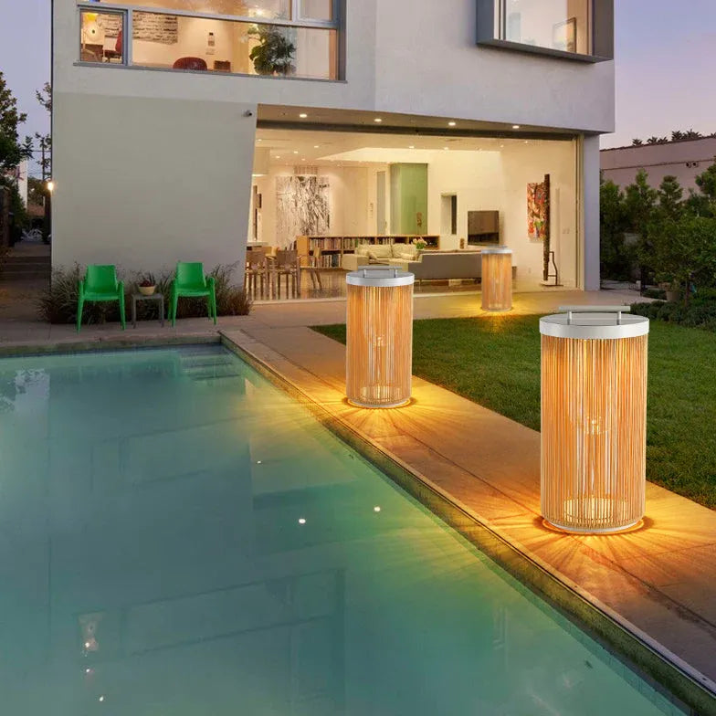 Outdoor Stehlampe Terrasse im modernen Bambusdesign