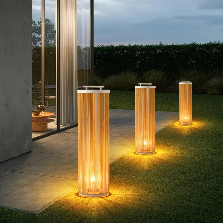 Outdoor Stehlampe Terrasse im modernen Bambusdesign