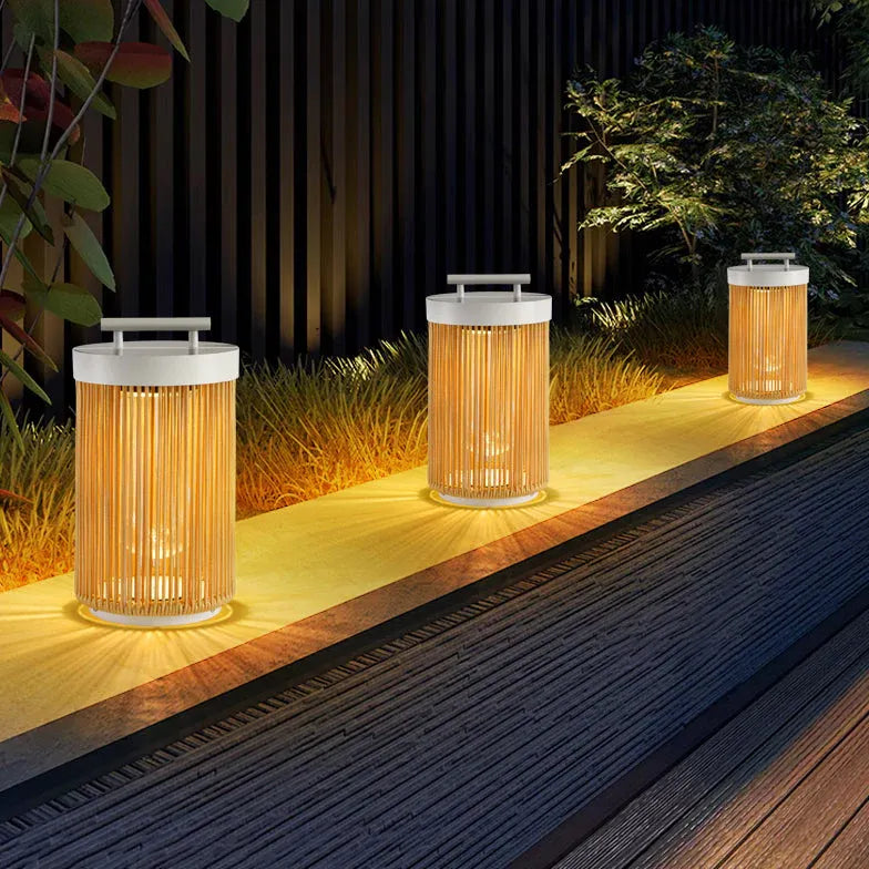 Outdoor Stehlampe Terrasse im modernen Bambusdesign