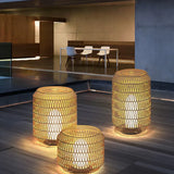 Woven Rattan Floor Lamp Outdoor Lantern Lights