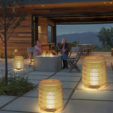 Woven Rattan Floor Lamp Outdoor Lantern Lights