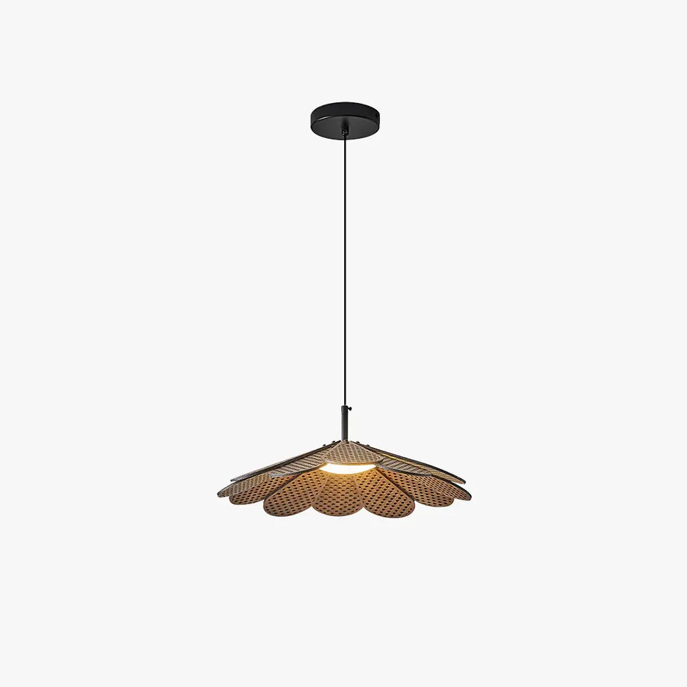 Petal-Shaped Wooden Pendant Light