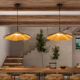 Petal-Shaped Wooden Pendant Light