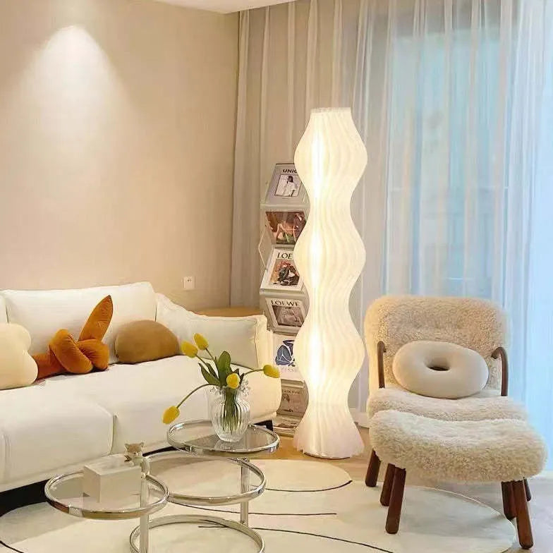 White Wavy Soft Light Modern Floor Lamp